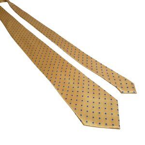 Croft Barrow Yellow Blue Polka Dot Silk Tie Classic Width Business Formal
